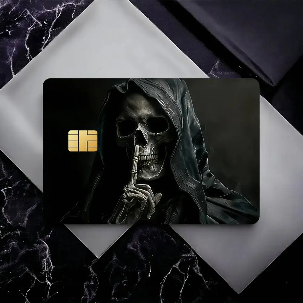 Gothic Skull Cool Credit Card Debit Card Waterproof Sticker Bank Bus Card Protective Film Sticker