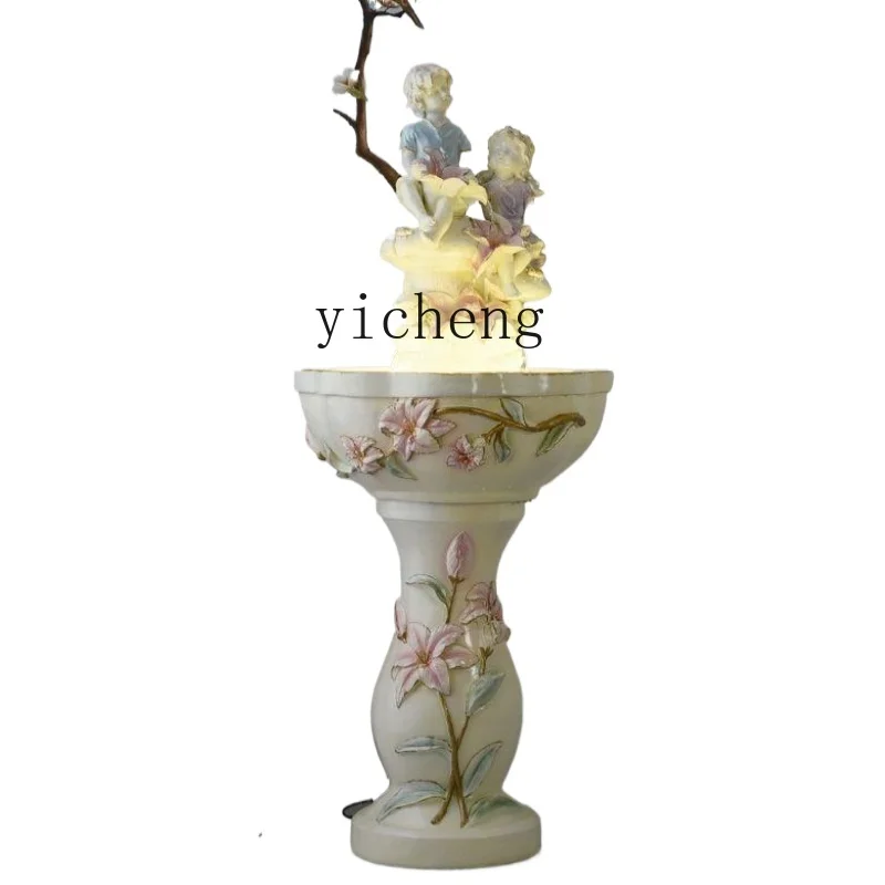 ZK creative water floor ornament fountain column basin living room decoration water feature kawaii accessories