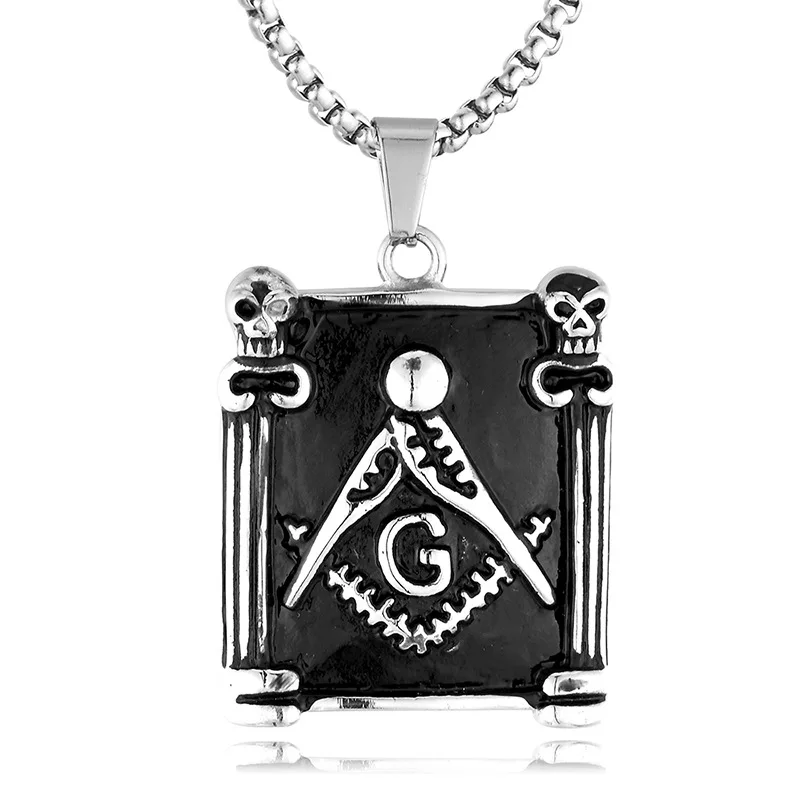 

Freemasonry Necklaces 316L Stainless Steel Men Women Pendants Chain Amulet Rock Trendy Jewelry Creativity Gift Wholesale