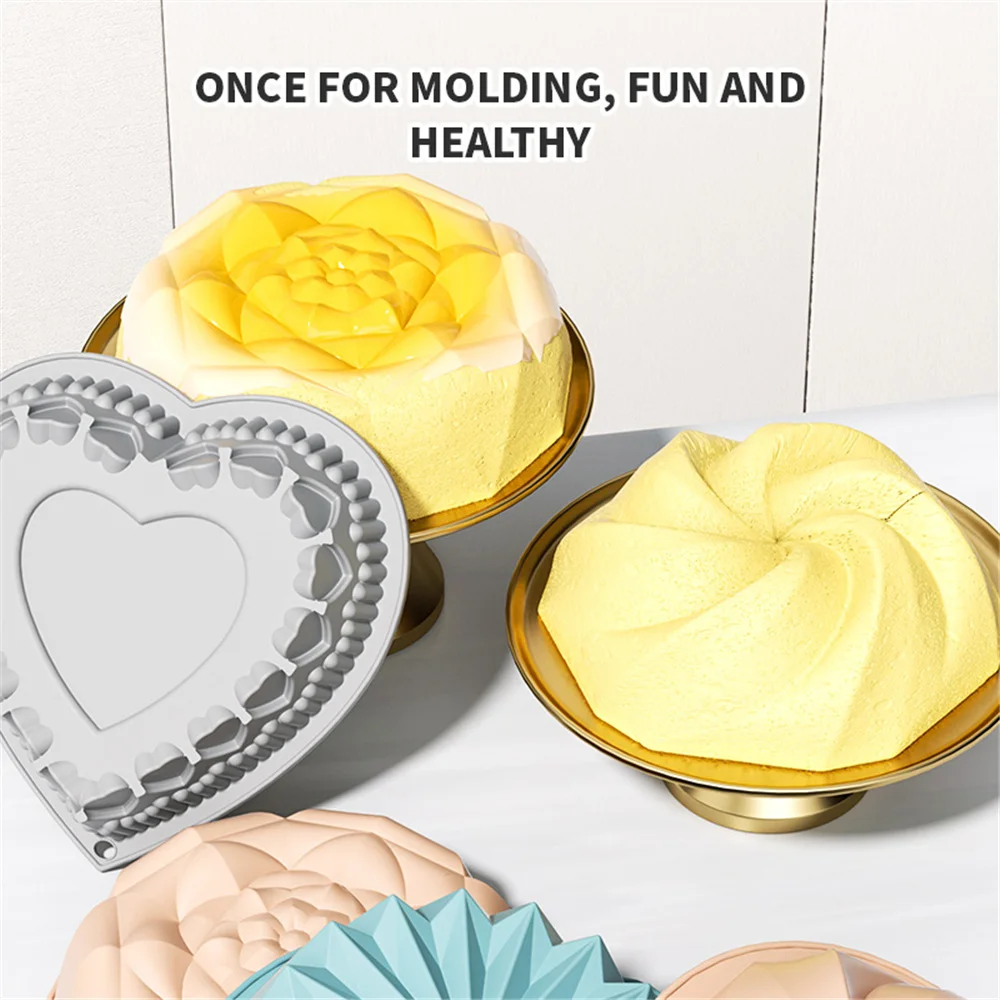 Sartenes estriadas de silicona antiadherentes con mango resistente, moldes Para hornear, utensilios para hornear perfectos Para pasteles, gelatina, pan Para Gelatinas