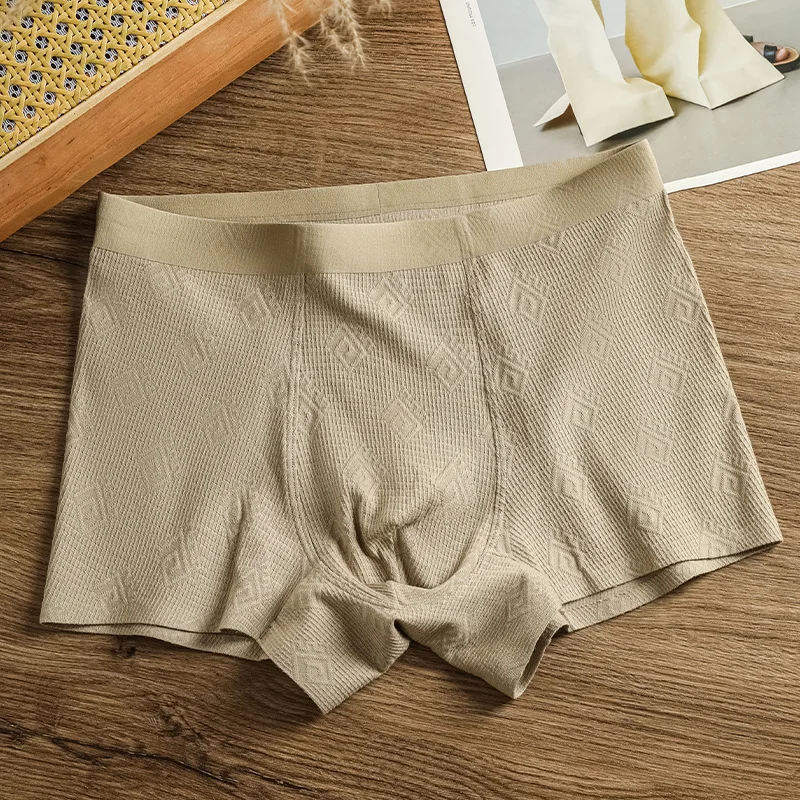 364  Men's Jacquard Seamless Boxer Shorts Soft Comfortable Breathable Underwear
