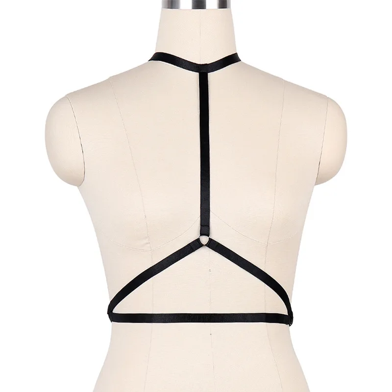 

Women Body Harness Bra Belt Punk Goth Strappy Tops Cage Harness Black Adjustable Bondage Lingerie Set Festival Rave Wear