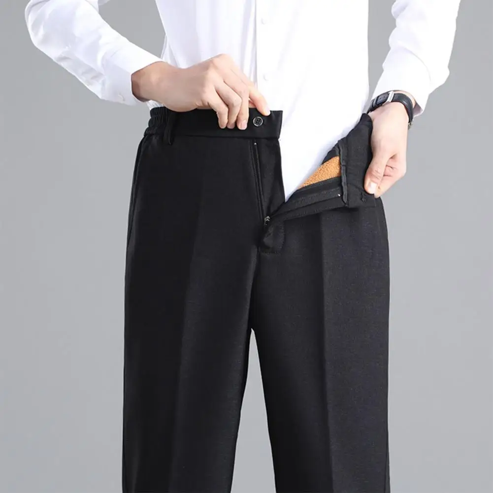 

5XL Oversize Men Business Pants Winter Men's Trousers Man Casual Formal Clothes Social Suit Clothing Slacks Pants Fleece Lined