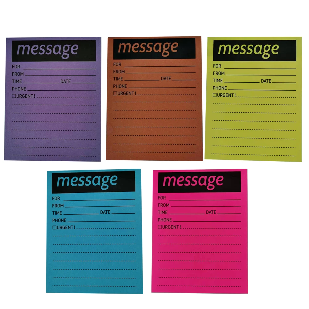 

5pcs Colorful Fluorescent Memo Pads Multi-Function Stickers Household Daily Use Compact Message Pads School Office