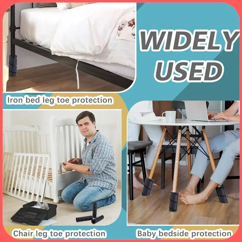 

AA89-4 Pcs Bed Frame Toe Protectors 6Inch Bed Frame Leg Covers, Bed Frame Feet Protectors For Toe Saver Keep Your Toes