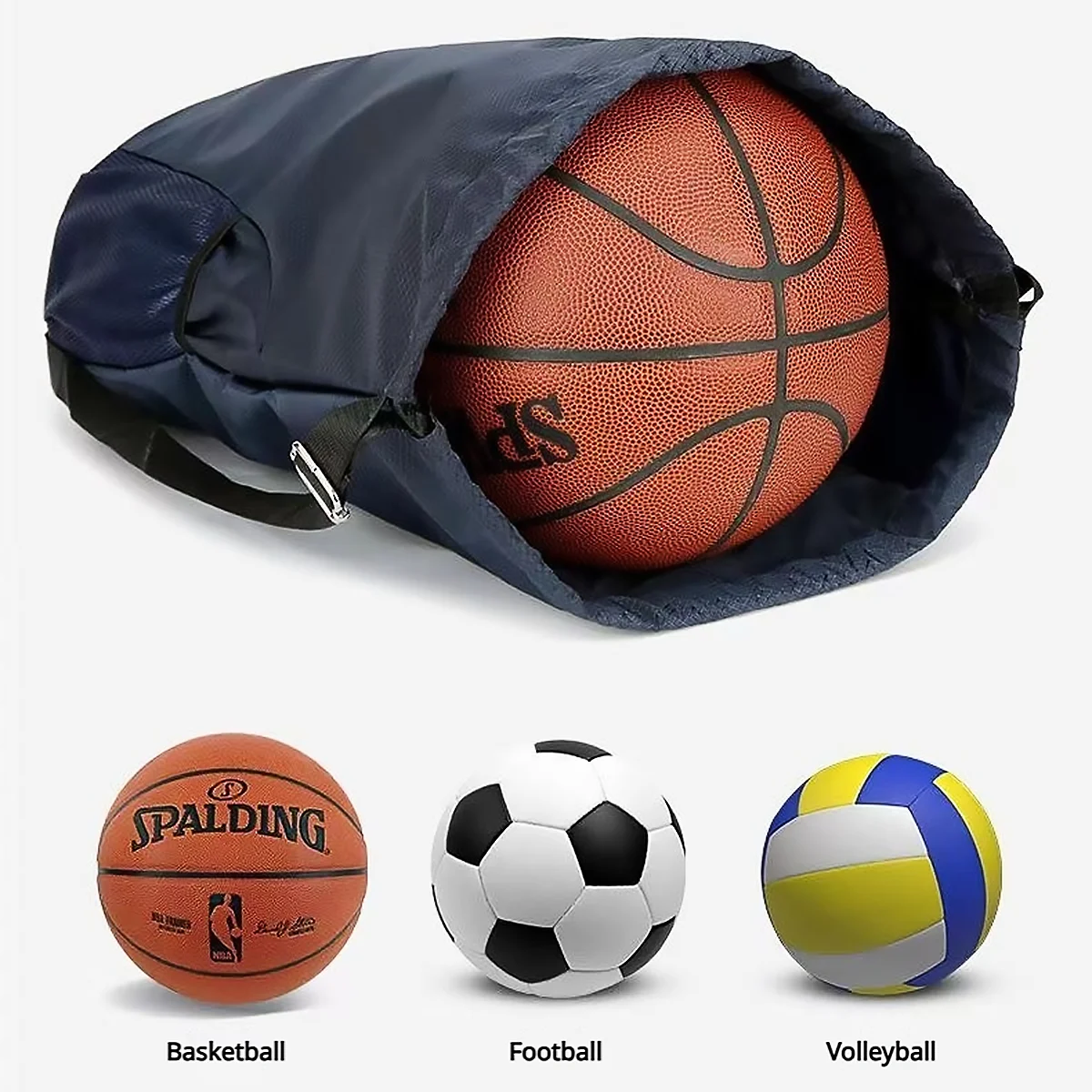 Sports Drawstring Backpack, Large Capacity with Wet Dry Separation and Shoe Compartment, Gym Bag for Basketball Swimming image 5