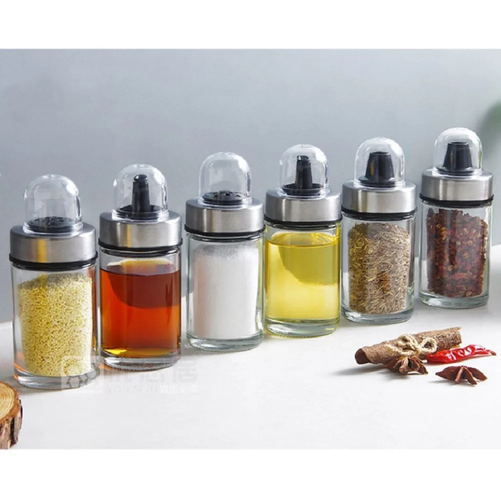 

1Pcs Glass Oil Container Food Grade Leak Proof Oil Dispenser Bottle with Cover for Kitchen Cooking Vinegar Sauce Use
