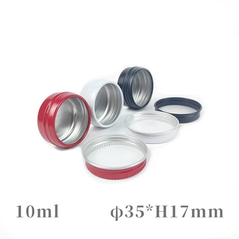 

200pcs 15ml Empty Refillable Bottles Aluminum Round Tin Cans Box Candle Cream Jar Pot Case Screw Thread Lid Cosmetic Storage