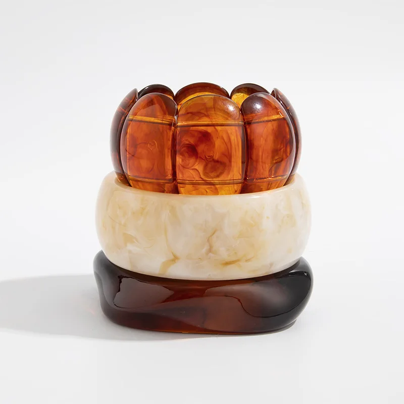 

ZHUHE The Tinted Acrylic Oval-shaped Spliced Bracelet Is A Gift For Women's Jewelry And Accessory Parties