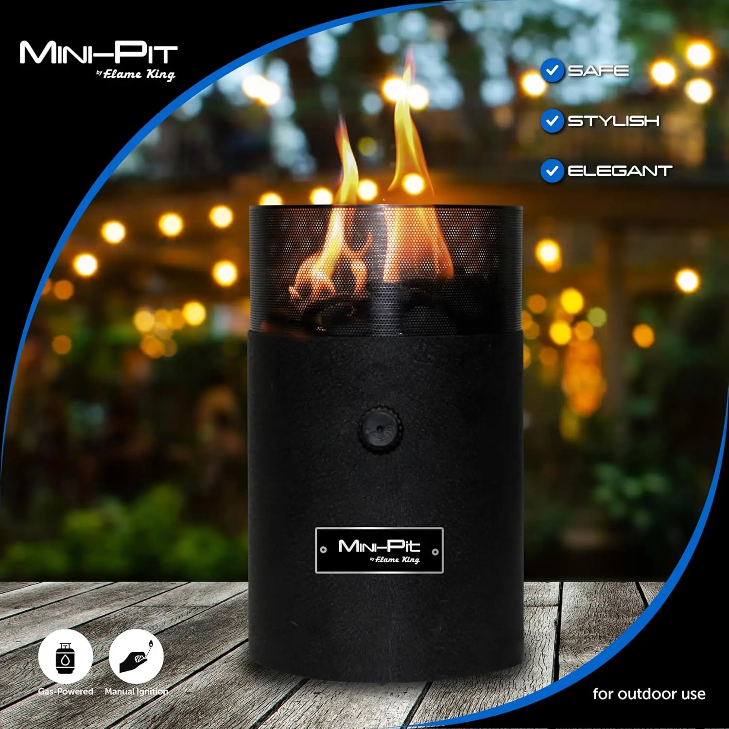 Outdoor Use, Dual Fuel (Propane and Butane), Smokeless Odorless Flame, Portable Mini Tabletop Fire Pit