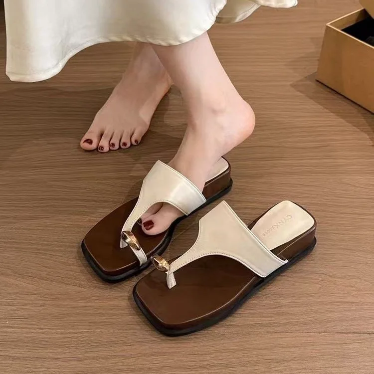 

Sling Roman Sandals Women's Flip Flops Silver Casual Beach Shoes Slope Heel Summer Outdoor Seafood Sandals Comfortable Slip-On