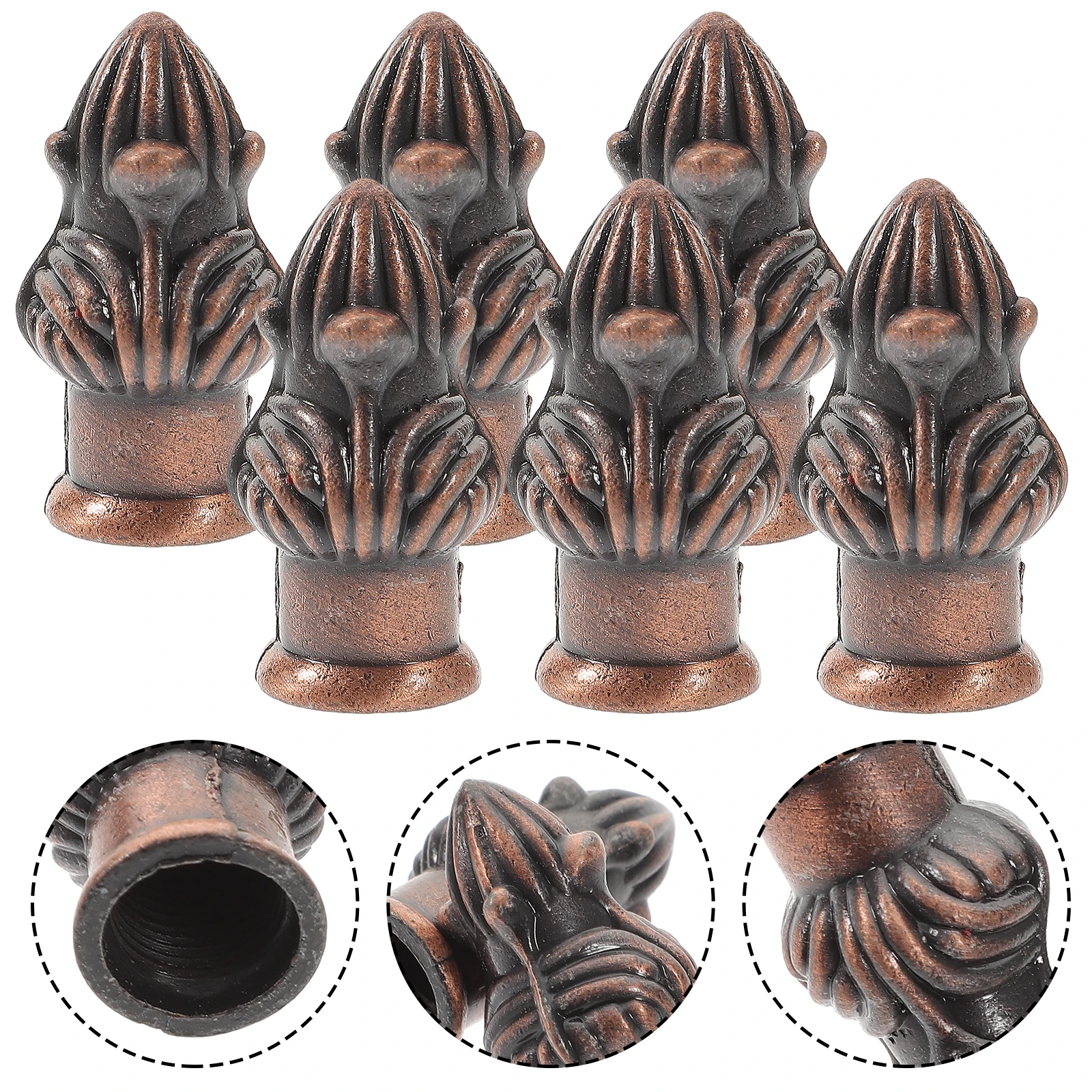 

6PCS Lamp Finials Brass Table Screw Knob Decor Caps Tapped Desk Lamp Accessories Hardware