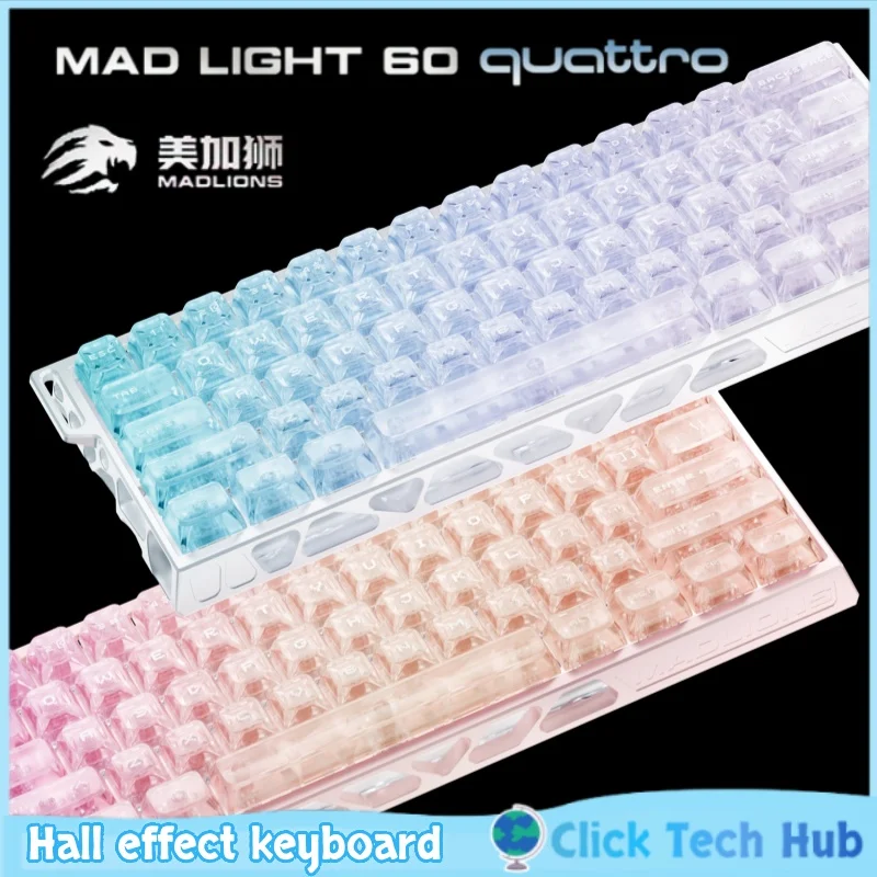 

Madlion Mad Light 60 Quattro Magnetic Axis Gaming Keyboard Aluminum Cnc Case Crystal Keycaps 16m Rgb 8k Hz For E-Sports Gamers
