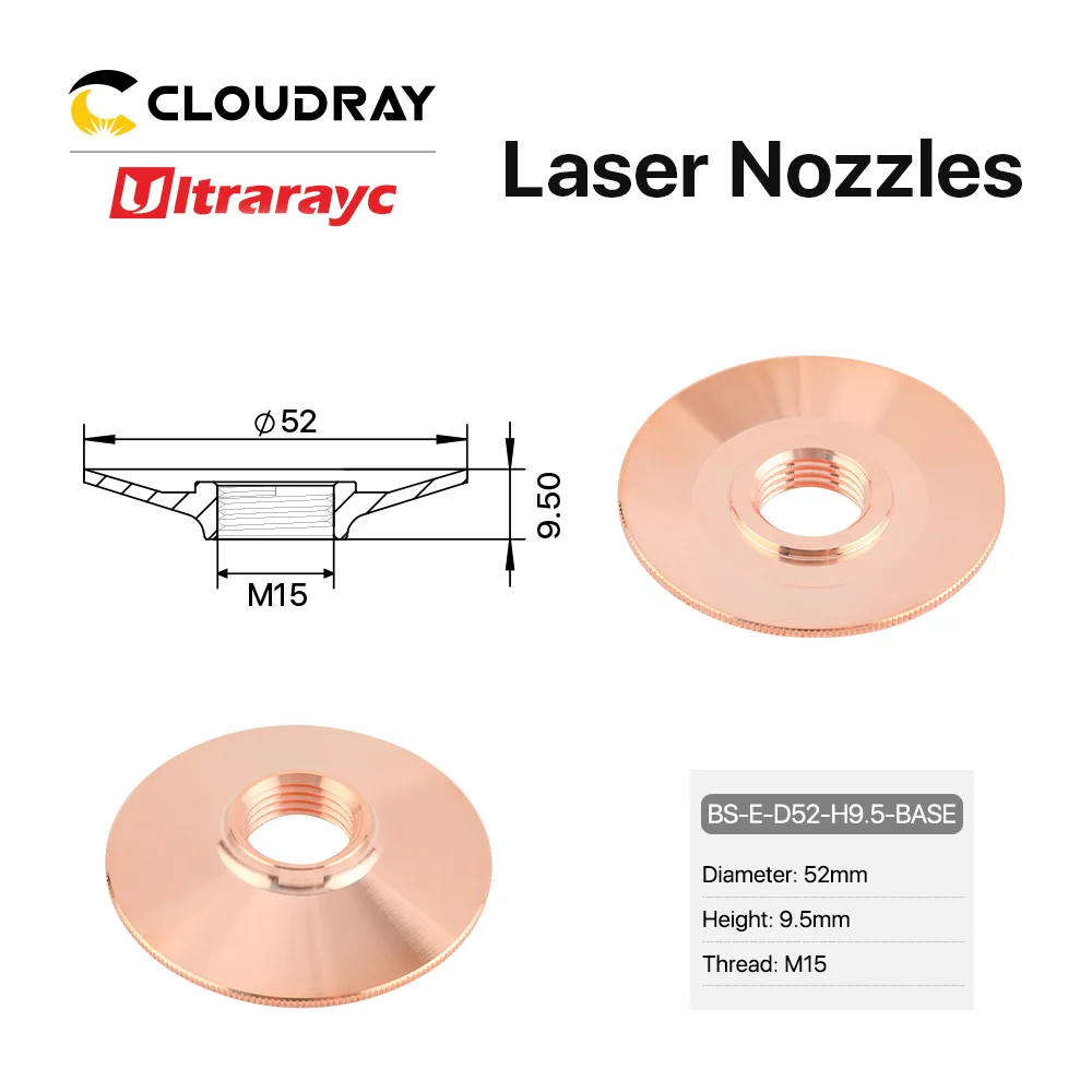 

Ultrarayc Laser Nozzle Adapter Retainer Base Dia.52mm H9.5 M15 PIN 2-08700 for Fiber Cutting Machine Accessories