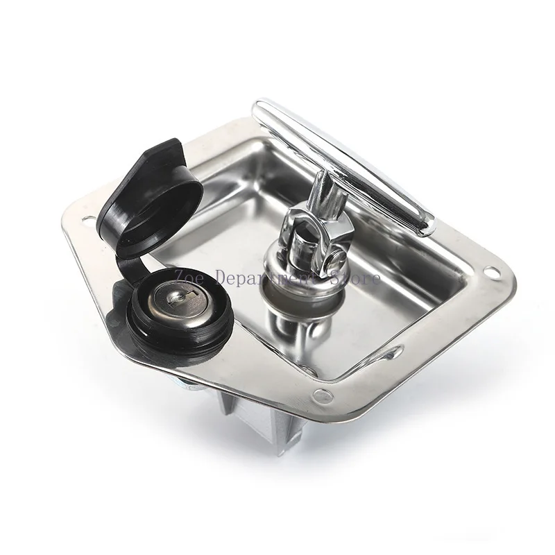Stainless Steel Folding T Shape Handle Lock T Handle  for Truck Trailer Engineering Vehicles T Shape Handle Lock for Truck