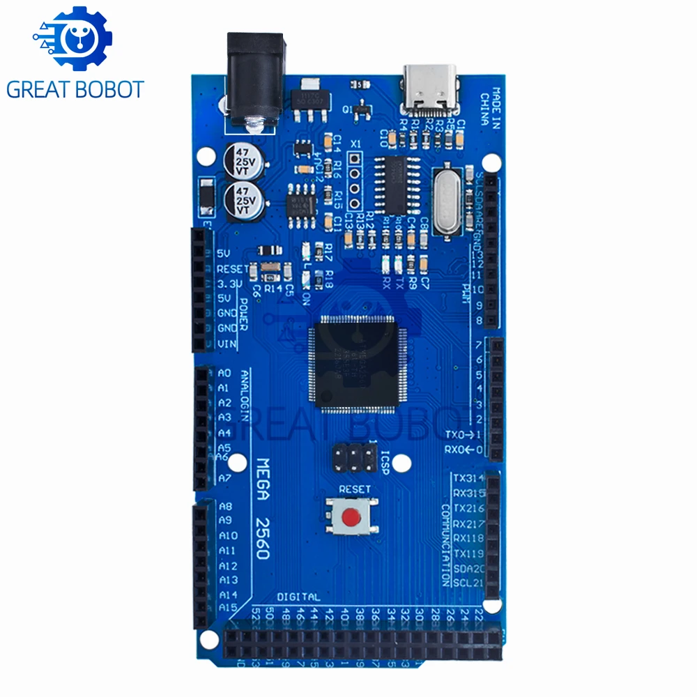 Double-Sided PCB Prototype Kit for MEGA-2560 (R3) & ATMEGA16U2: Screw Terminal Block Shield for Development Boards