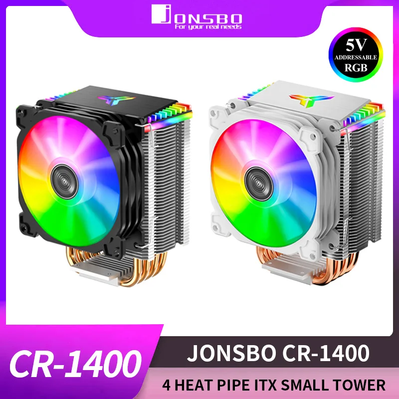 

JONSBO CR-1400 ARGB 4 тепловая трубка башня 5 в 3-контактный кулер ЦП ITX с воздушным охлаждением Intel LGA1700 115X 1200 AM4 тихий охлаждающий вентилятор Радиатор