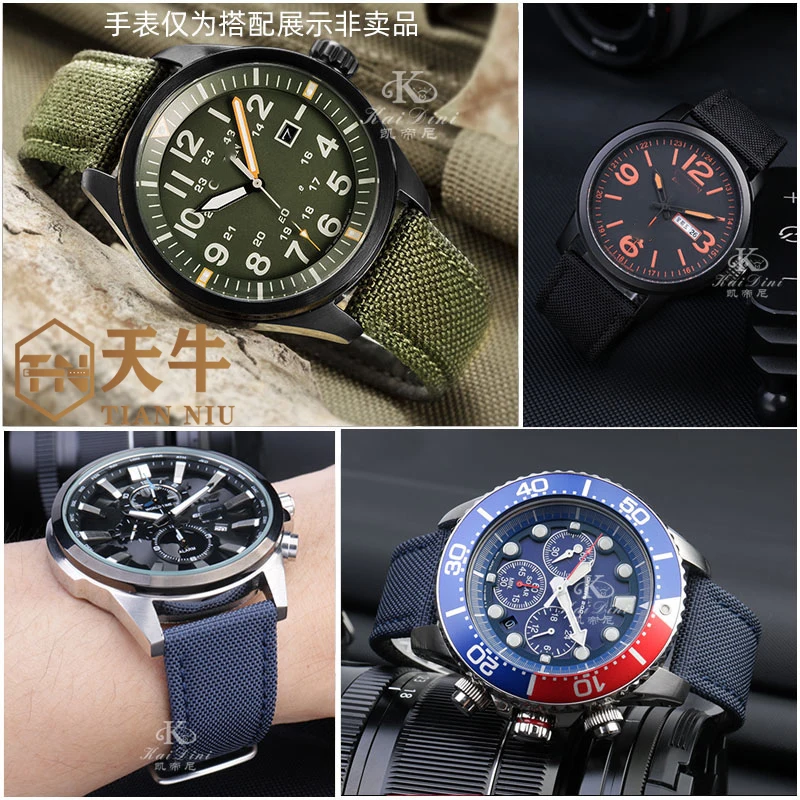 18/20/22/24mm Nylon Watch Strap Canvas Quick Release Band for Casio Seiko 5 Huawei Gt2 Universal Sport watchband accessorry