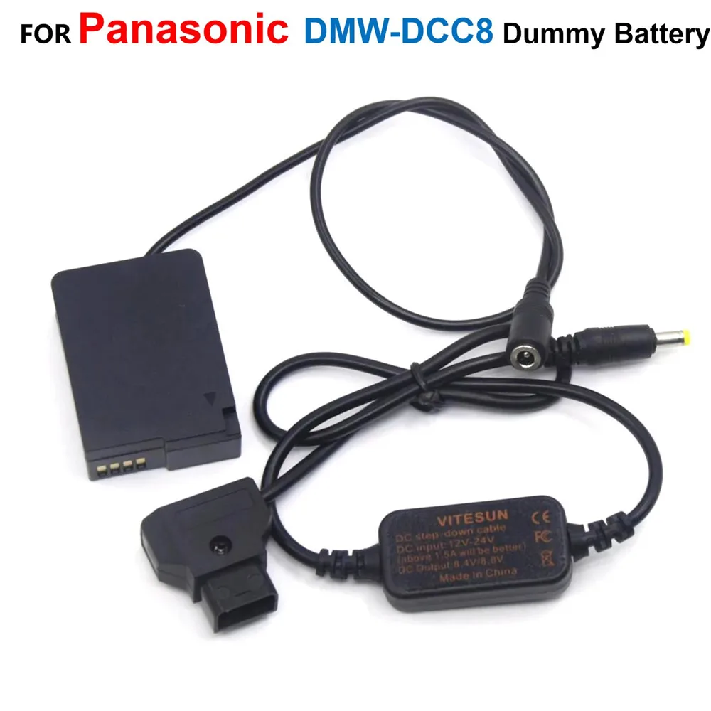 

D-TAP Step-Down Power Cable DMW-DCC8 Fully Decoded Coupler Adapter BLC12 Dummy Battery For Panasonic FZ2500 FZ300 G7 G6 G85 GX8