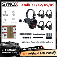 .Synco Xtalk X1 X2 X5 X9 Wireless Intercom Communication Headset Full-Duplex Remote Ear Headphone Microphone for Filmmaking
