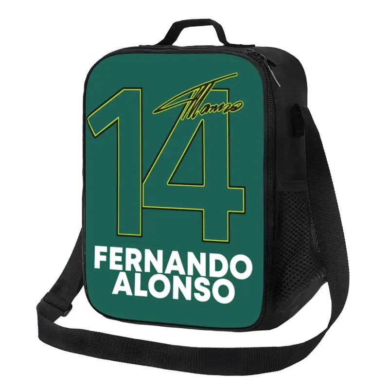 Alonso Motor Racing Thermal Insulated Lunch Bag Fernando Number 14 Resuable Lunch Container for Multifunction Bento Food Box