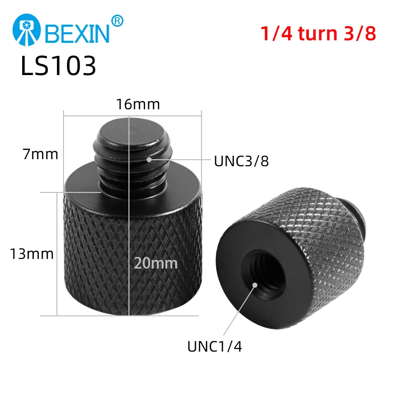 Bexin 5/8 a 3/8 ou a 1/4 conversor de conector do tripé do parafuso da conversão da câmera para a cabeça bola nuvem ficar sozinho câmera