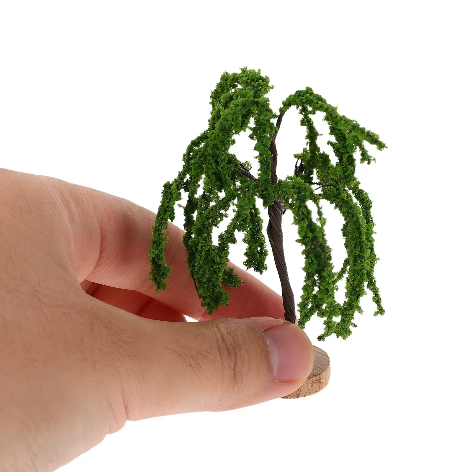 4Pcs Mini Artificial Trees Mixed Types Durable Plastic Miniature Pine Palm Scenery for Diorama Railroad Landscape Craft