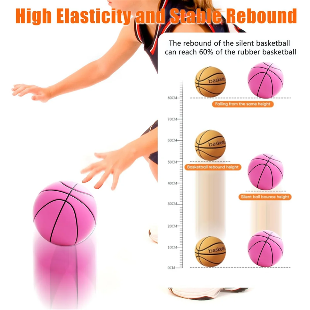 Foam Basketball, Indoor High Density Training Basketball 3D Texture Quiet Bounce No Noise Ball for Home Beach Pool B