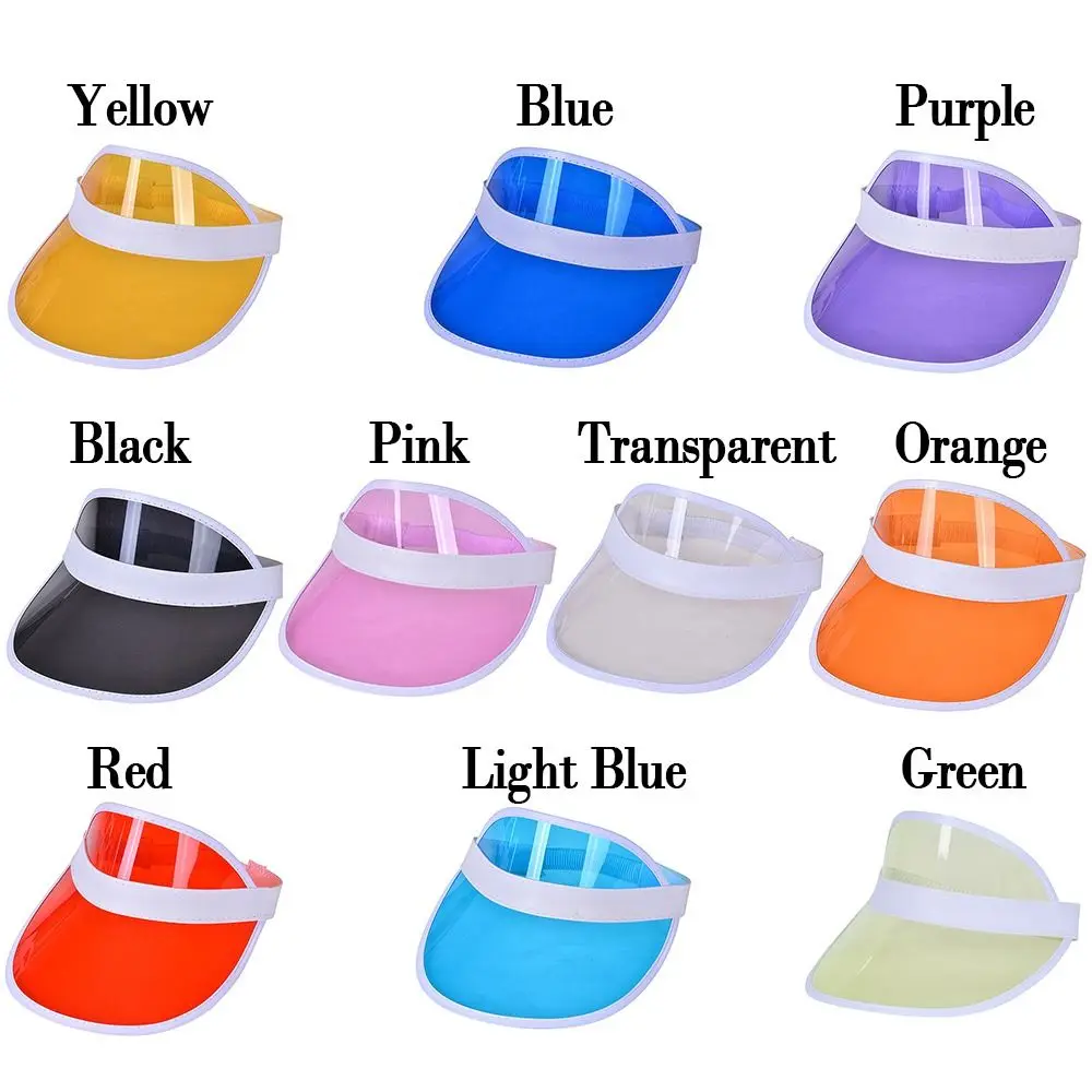 男性と女性のための透明なプラスチック製のバイザーキャップ、野球帽、アンチUVサンシェード、自転車の日よけ帽、夏