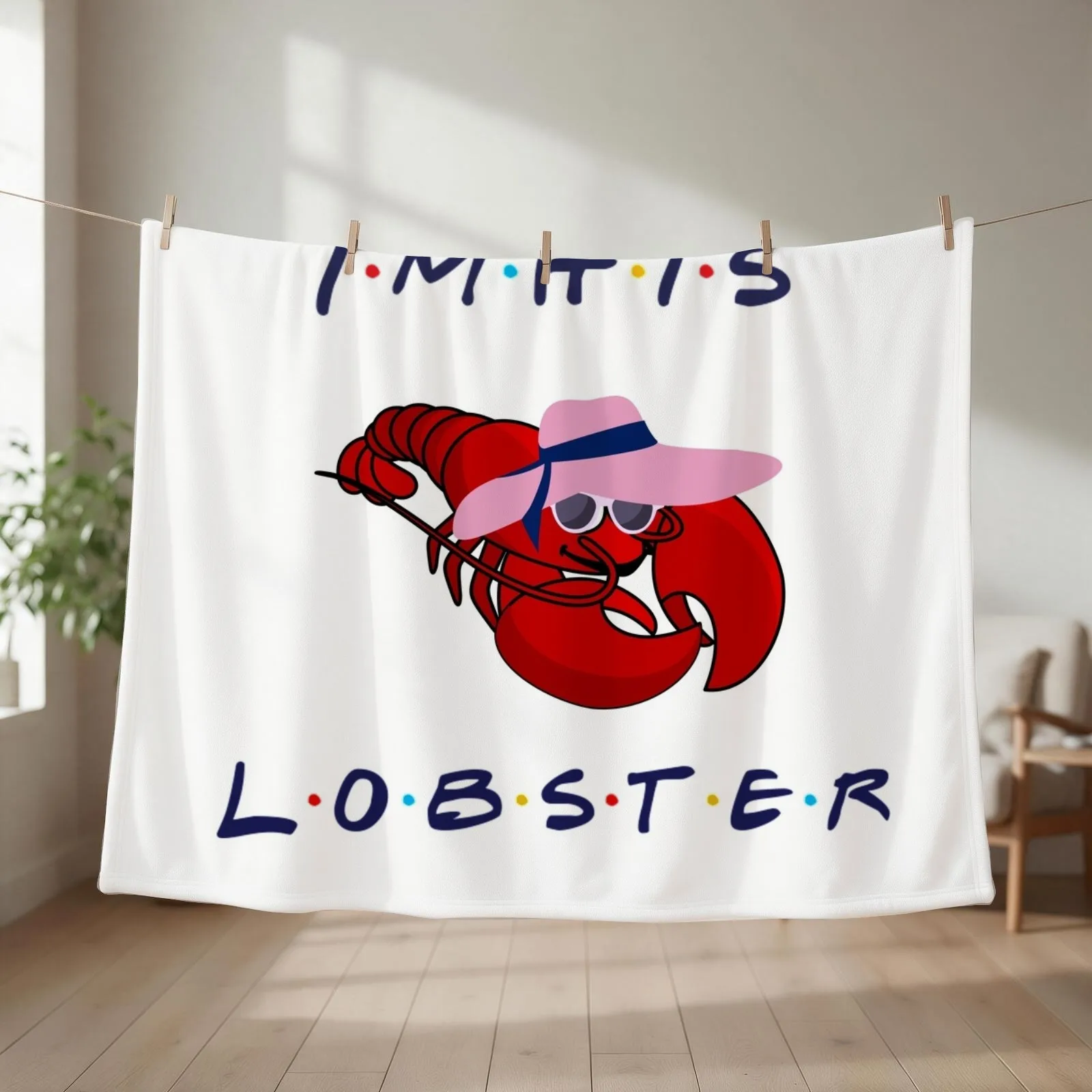 I'm his lobster Throw Blanket couch cozy soft plush fuzzy picnic outdoor blanket