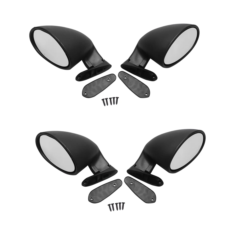 2X Classic Retro Door Wing Side Mirror Car Matte Rearview Mirror California Style Car Accessories Black L+R White Mirror