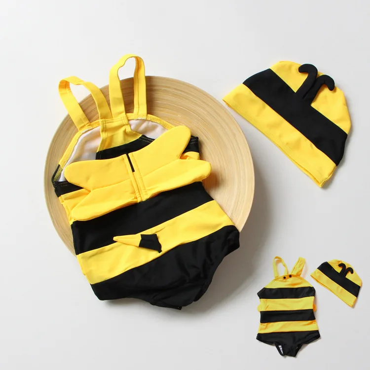 Children's Swimsuit Korean Girl Boy One-piece Cute Little Bee Spring Vacation Swimsuit Baby Fashion Clothes