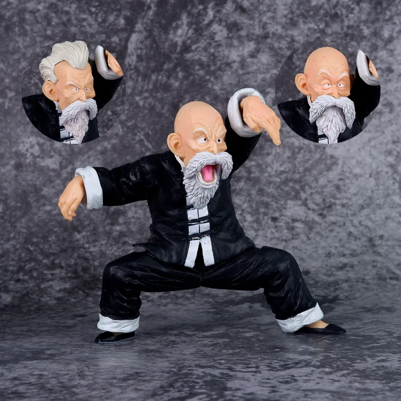 15cm Dragon Ball Z Jackie Chun Muten Roshi PVC Action Figure Three Head Replaceable Collection Fashion Trendy Model Kid Gifts