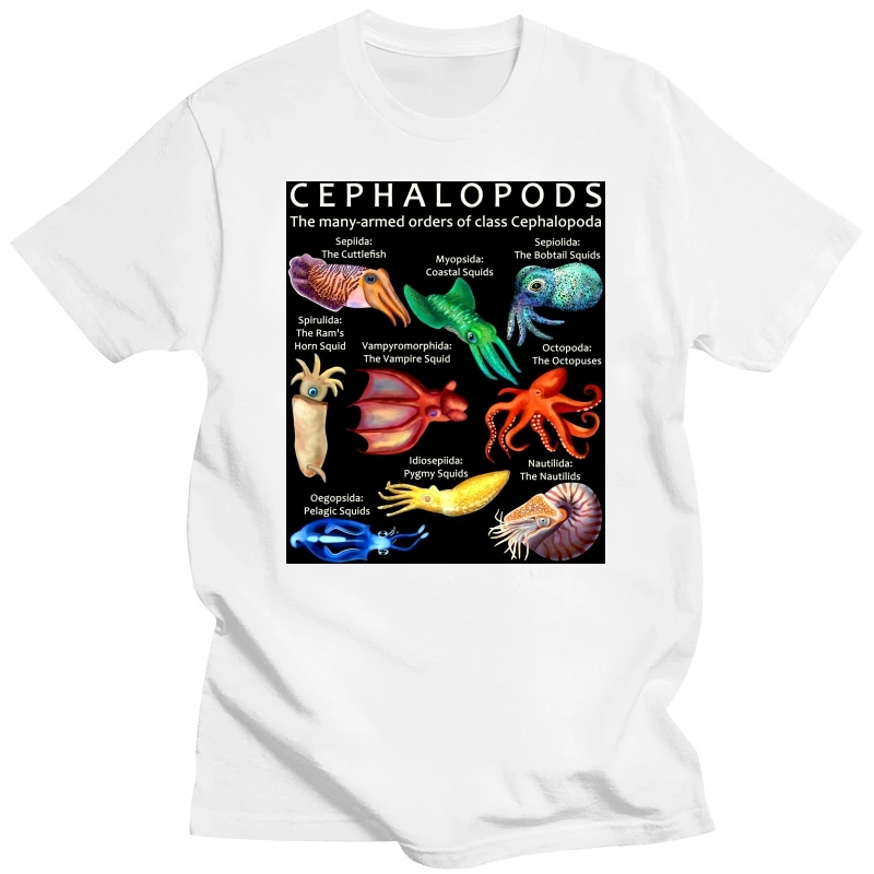 The Cephalopod Octopus Squid Cuttlefish Classic T Shirts Summer Graphic Cotton Streetwear Short Sleeve Birthday Gifts T-shirt