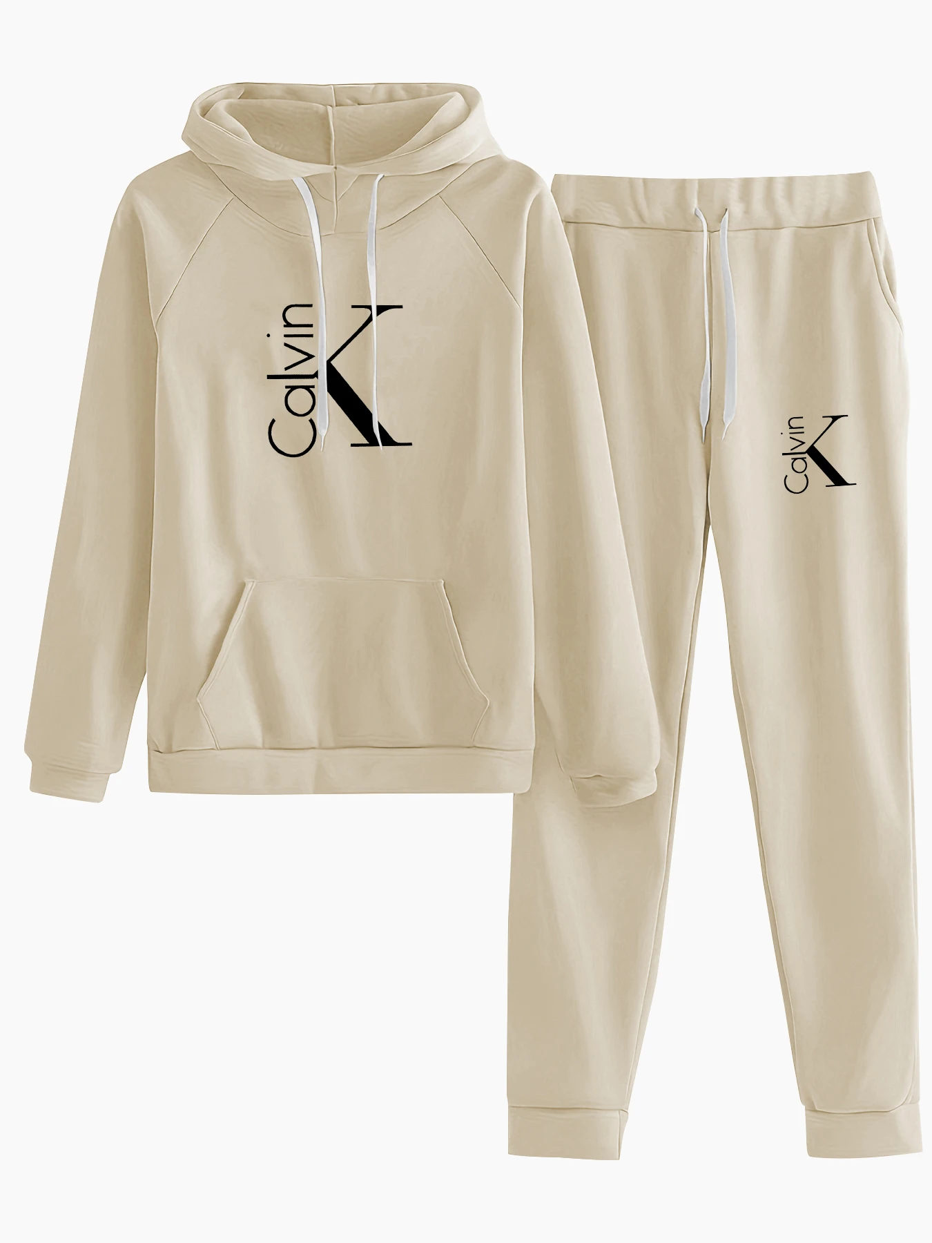 Herbst- und Wintersaison-Langarmset mit Lazy-Print, lockeres, lässiges Sweatshirt, Jogginghose, lässiger, süßer, bequemer Kapuzenpullover, Kapuzenpullover + Hose mit weitem Bein, zweiteiliges Set für Party und Pendeln, Damenbekleidung