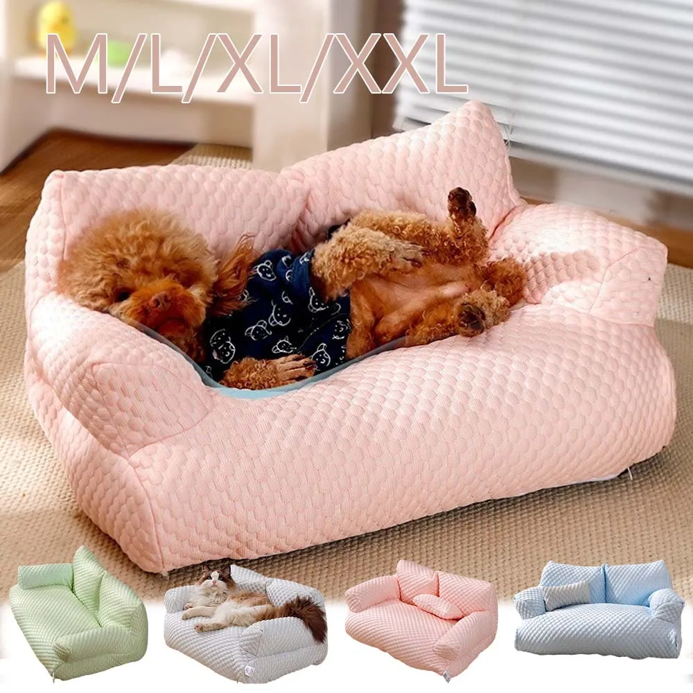 

Thickened Pet Bed Soft Neck Support Dog Cat Sofa Removable Washable Non-Slip Puppy Cushion for Dogs Cats Pets Accessories 애견용품
