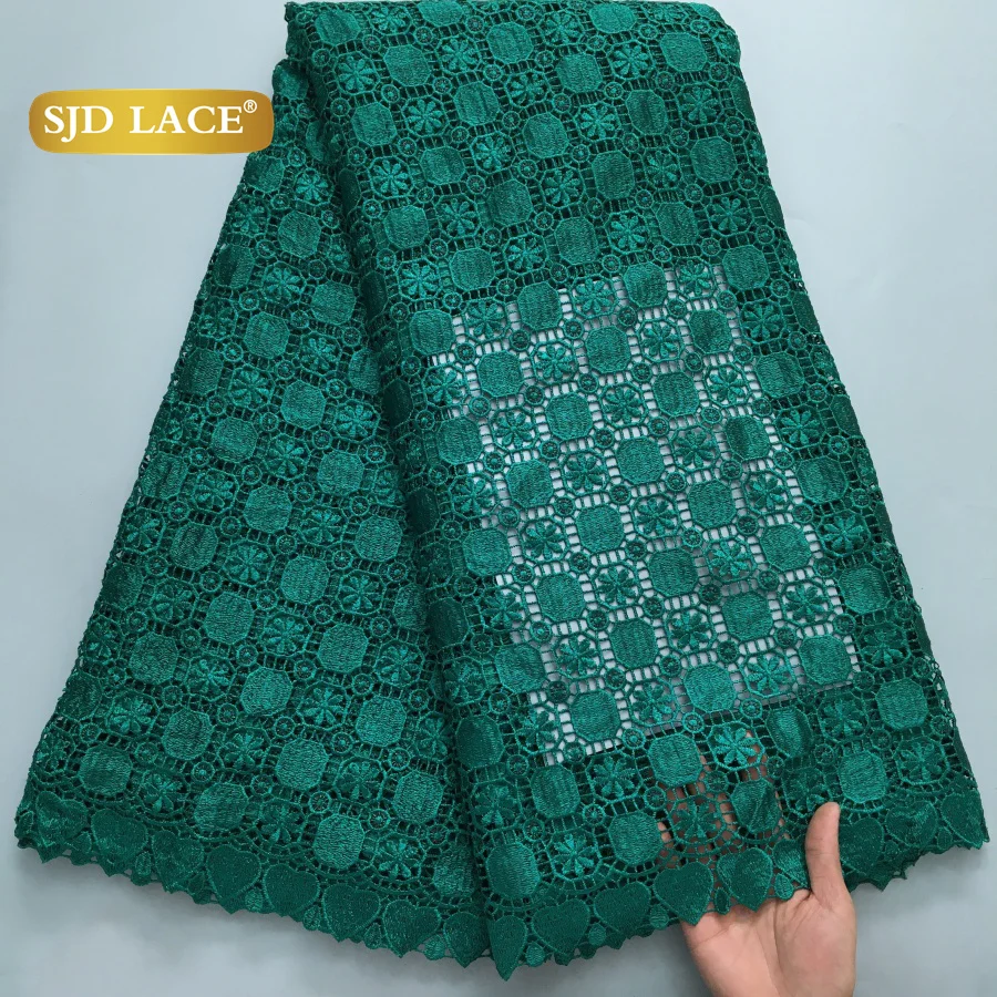 

SJD LACE Nigerian Guipure Cord Lace Fabrics 2025 High Quality Embroidery 5Yards Water Soluble Lace For Women Wedding Party 4214