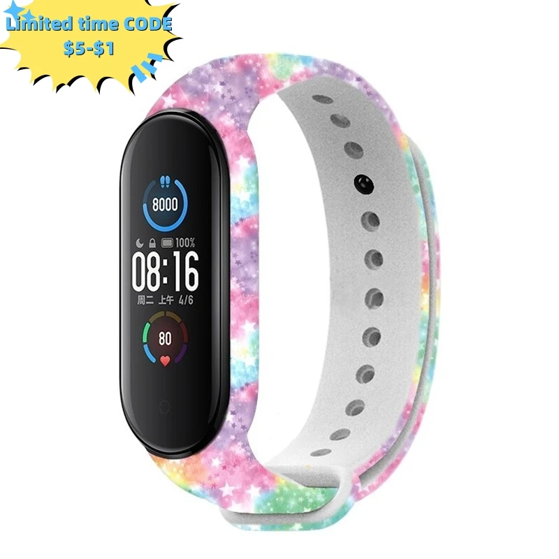 Strap for Xiaomi Mi Band 5 4 3 Silicone Wristband Bracelet Replacement for Xiaomi Band 5 MiBand 5 4 3 Wrist Color Strap