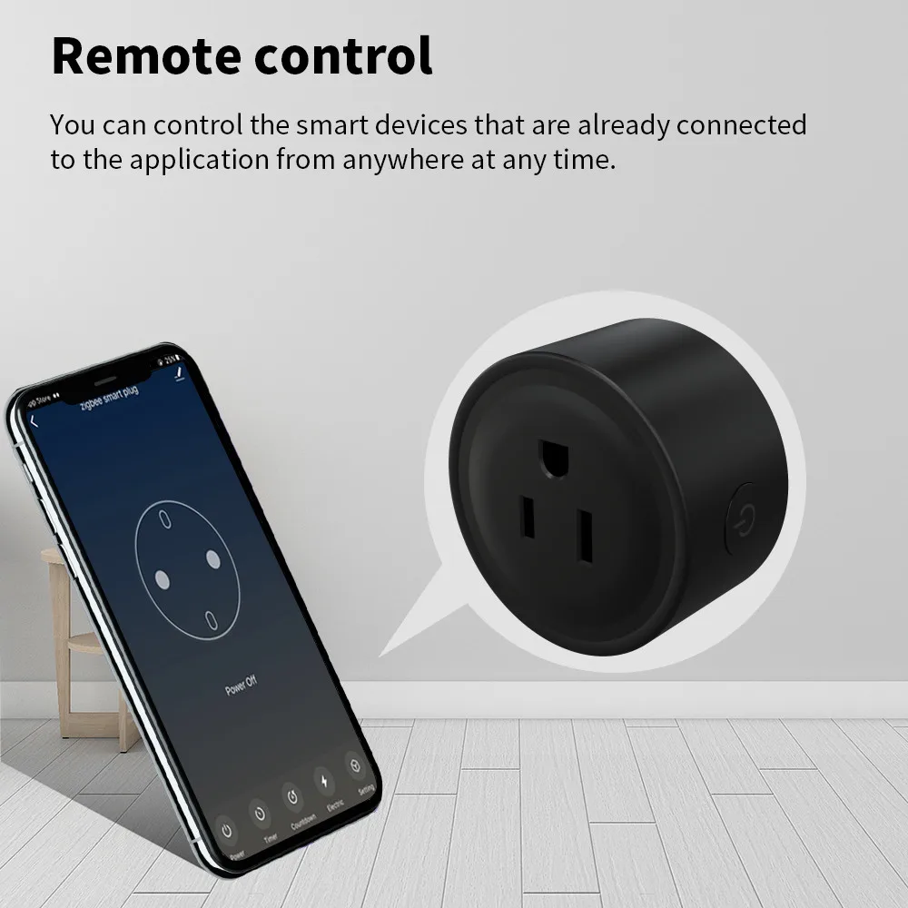 Cerhot Tuya WiFi Smart Plug US 20A with Power Monitor Remote Control Google Assistant Alexa Yandex Alice Voice Control - view 3