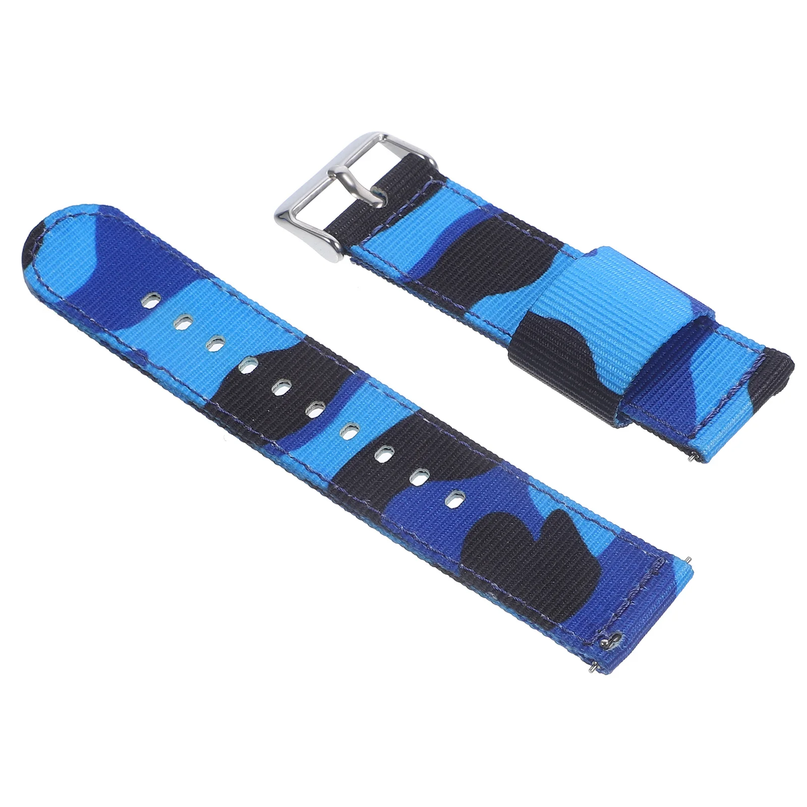 

Camouflage Nylon Watch Band Adjustable For Men Military Style Wristband Replacement Strap Compatible With Blue Series