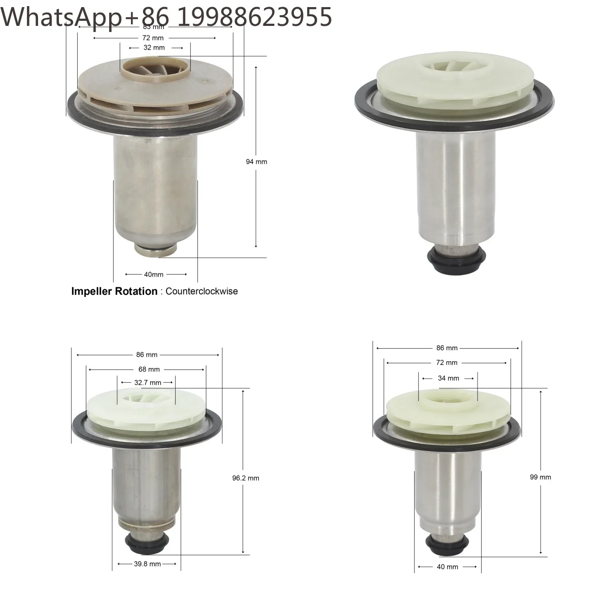 1PCS Gas Boiler Spare Part Water Circulation Pump Motor Rotor Water Leaves for Pump Apply to Power 63W~83W
