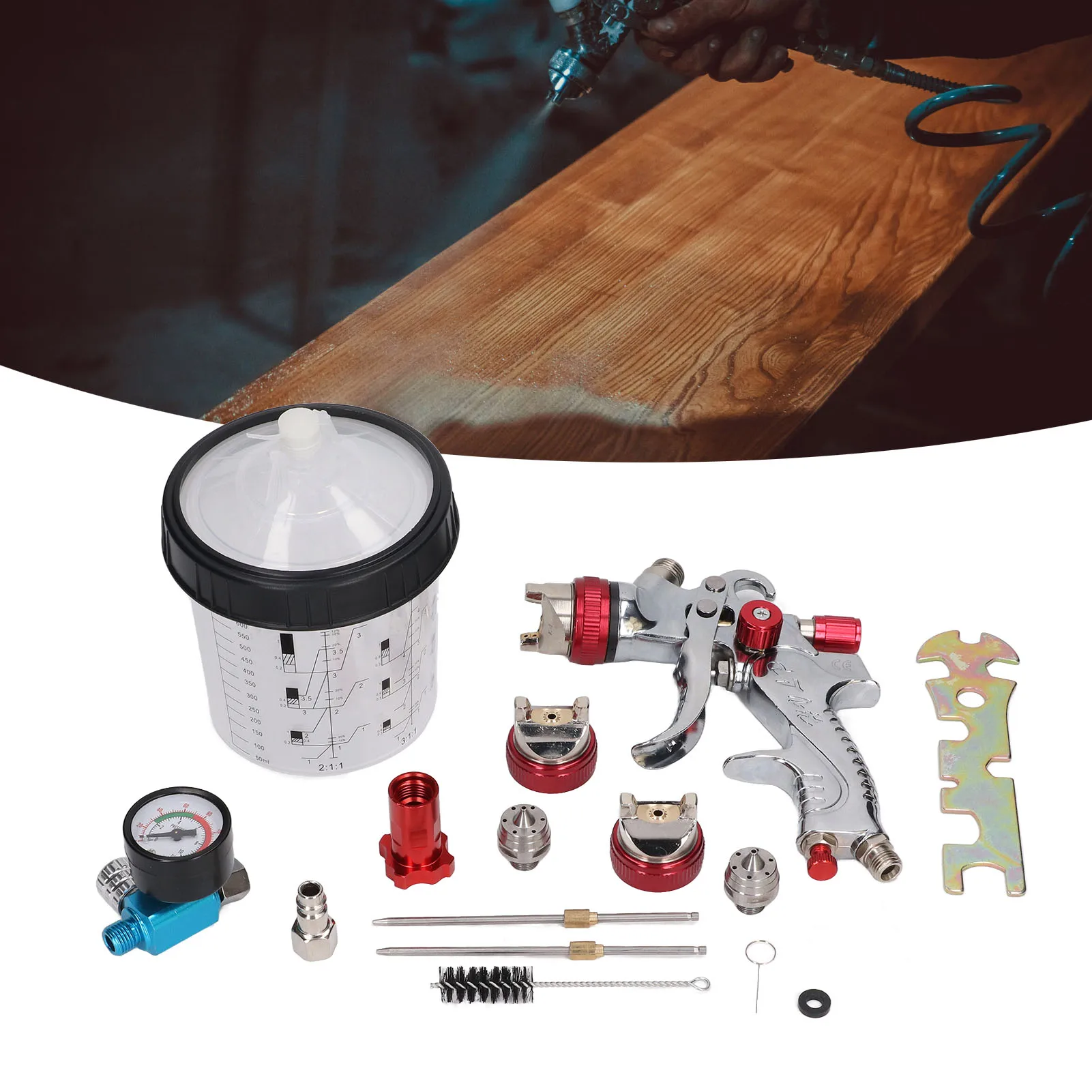 Paint Spray Gun HVLP Automotive Paint Spray Gun With 1.4mm 1.7mm 2.0mm Nozzle  Auto Paint Spray Torch Kit G1/4 Air Inlet