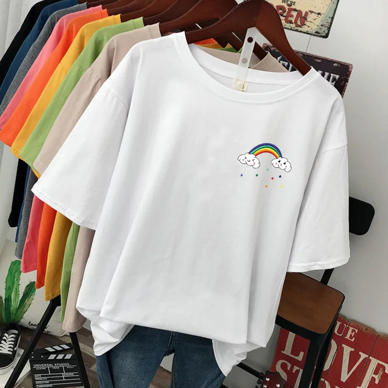 plus Size Extra Large Women's T-Shirt Pure Cotton Loose Short Sleeve Female Style Comfortable Breathable Korean Version round...