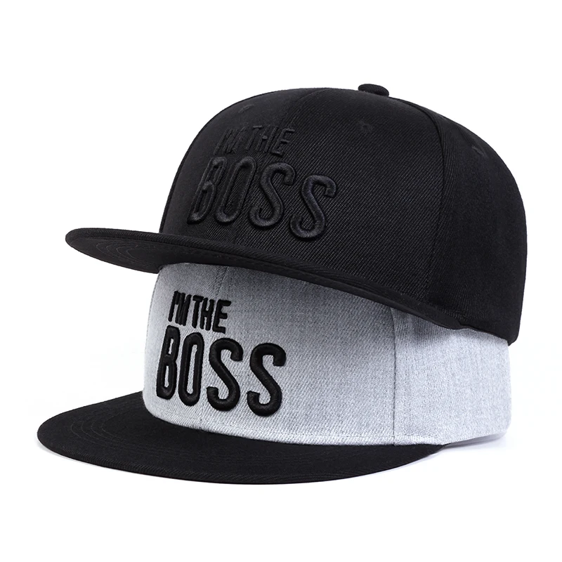 Unisex I 'M THE BOSS Letter Embroidery Hip-hop Hats Outdoor Adjustable Casual Baseball Caps Sunscreen Hat