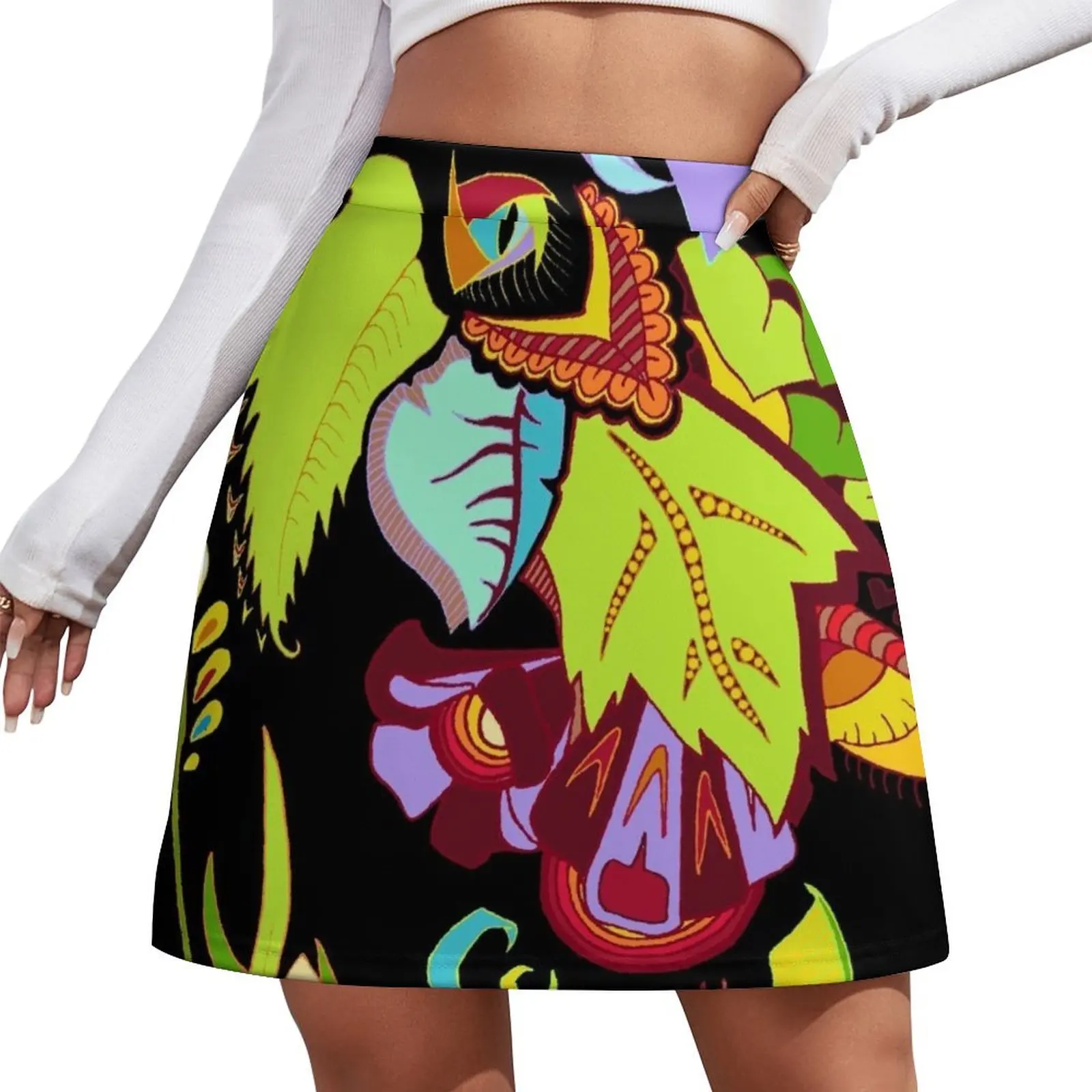 Life of Plants Doodle Mini Skirt skirts for women 2025 Short skirt woman Mini Skirt