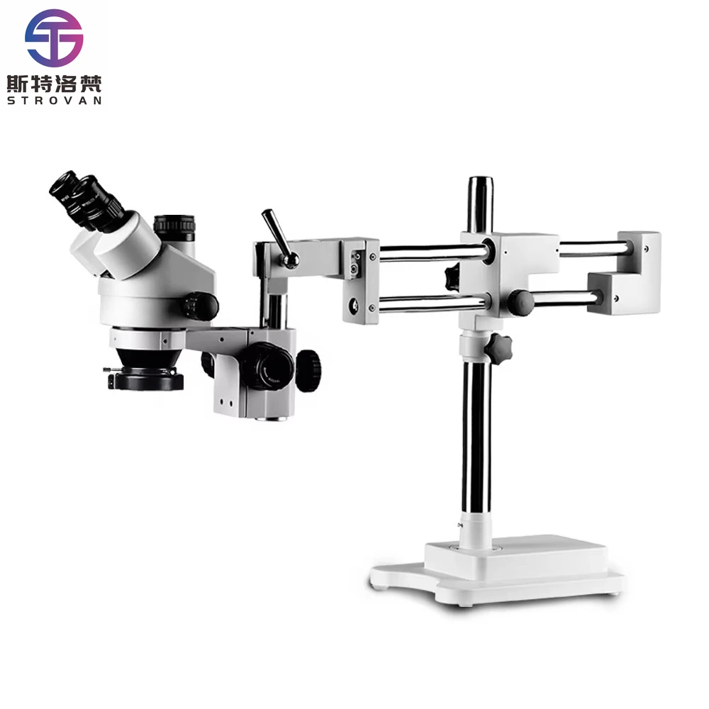

Double-arm Gimbal Trinocular Stereo Microscope