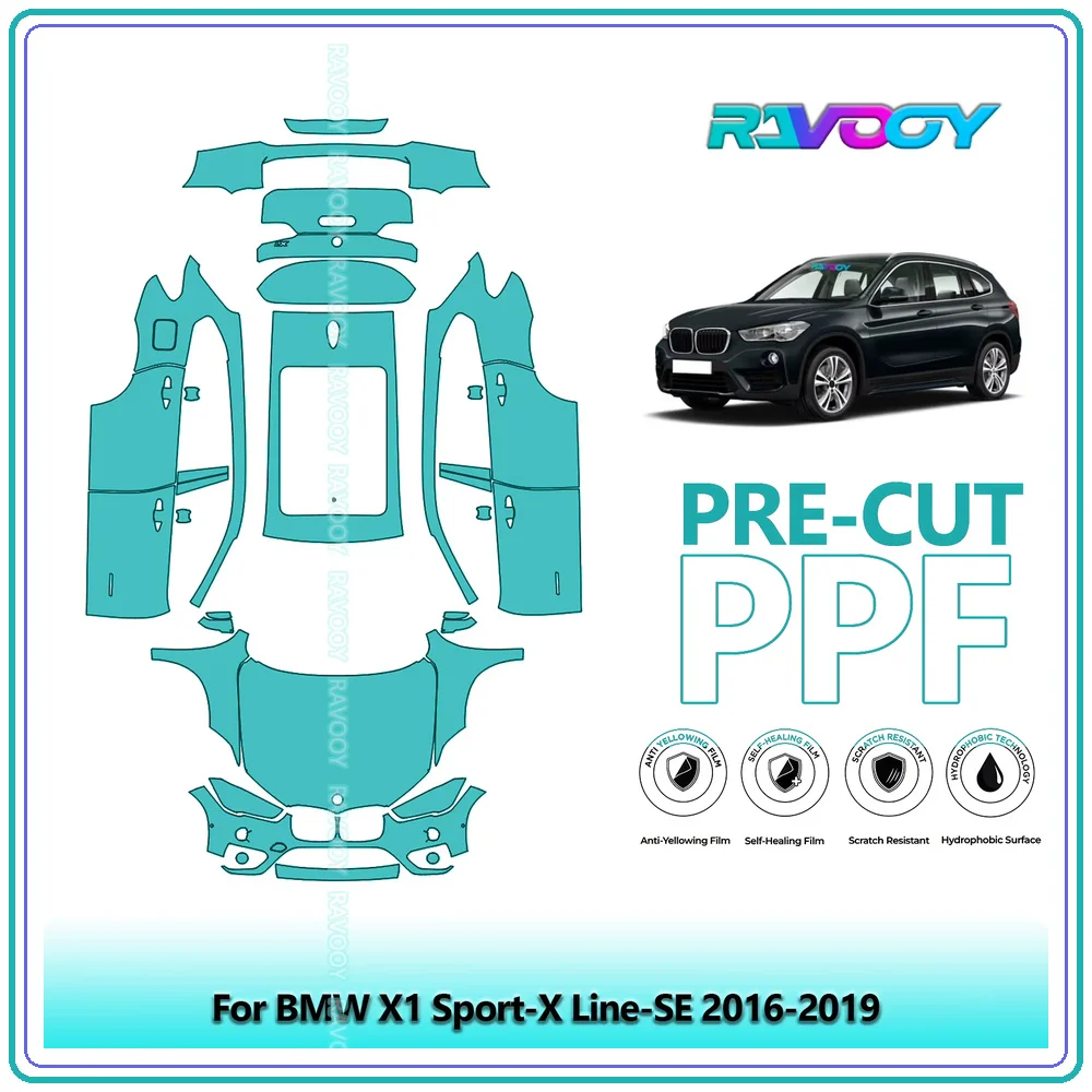 RAVOOY Custom-Fit Precut TPU PPF Full Vehicle Clear Bra Stone Guard EU UK For BMW X1 Sport-X Line-SE 2016-2019