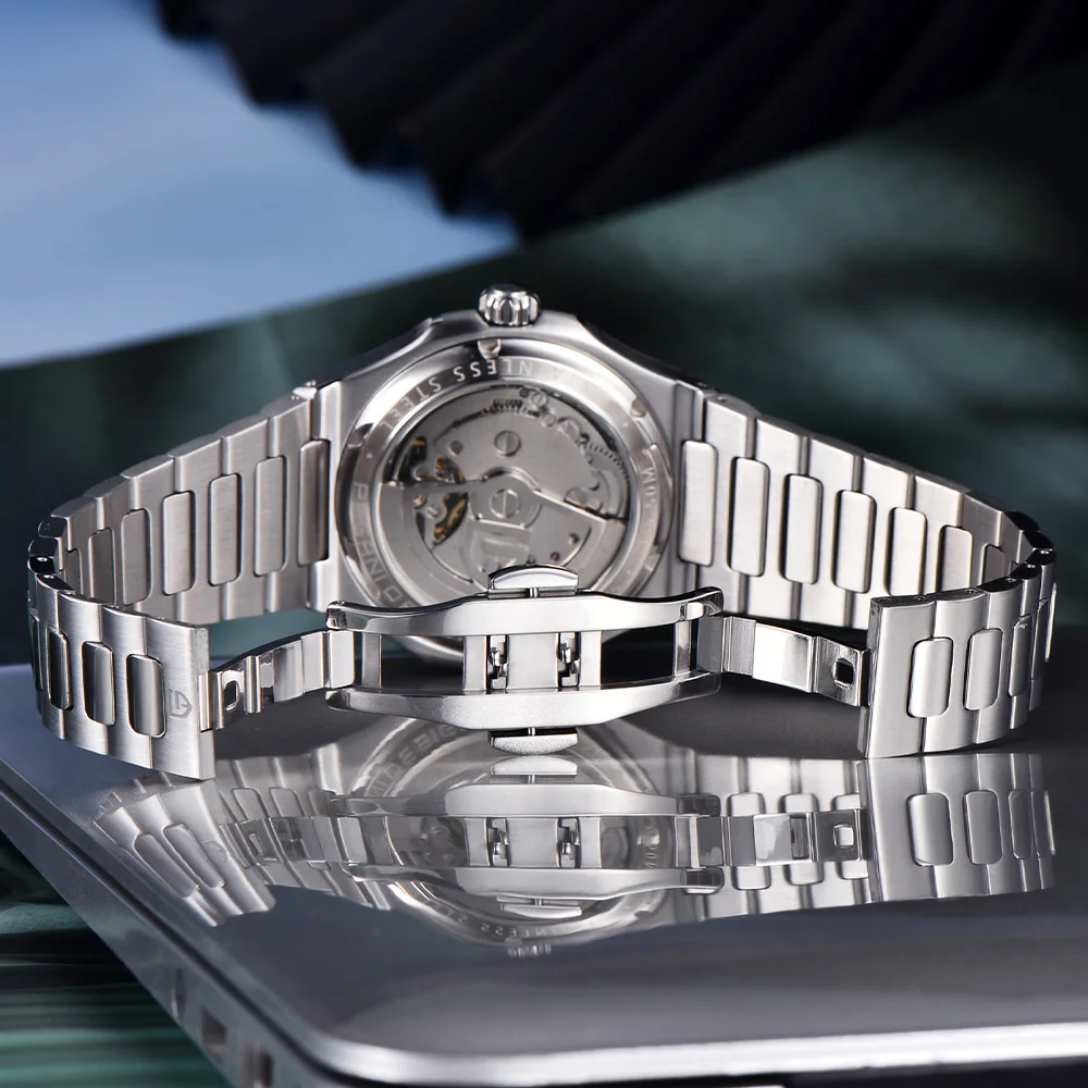 2025 باجاني تصميم ساعة رجالي ريترو ساعة ميكانيكية أوتوماتيكية للرجال موضة الياقوت كريستال مضيئة مقاوم للماء ساعة رياضية #5