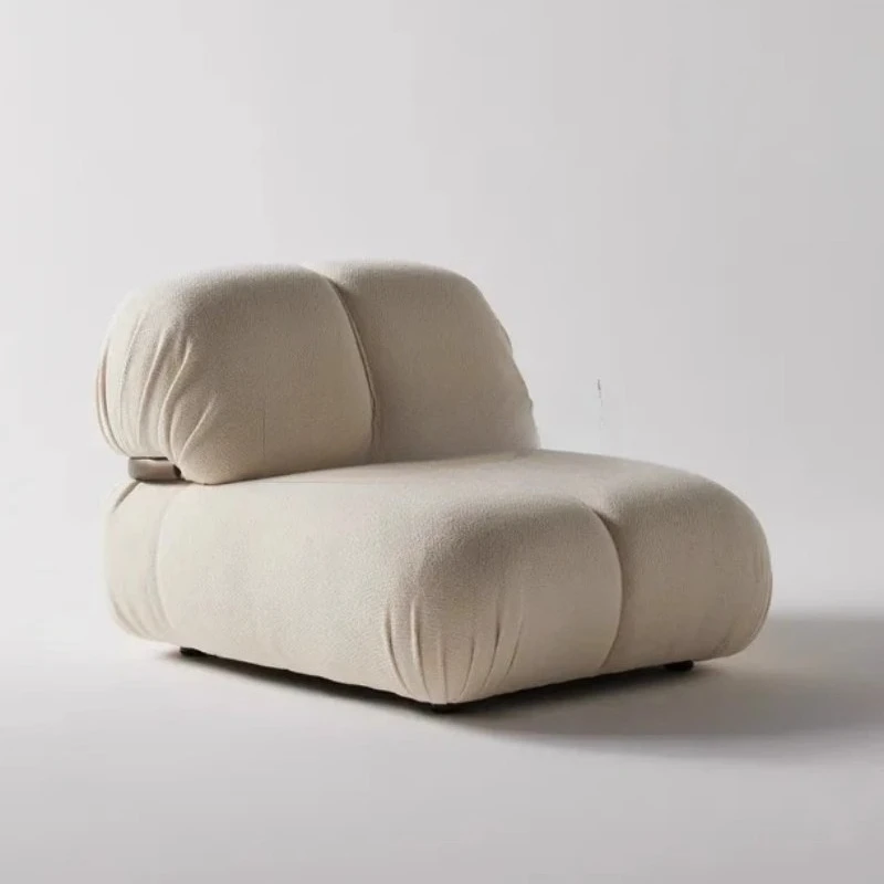 French cream wind tofu sofa, modern simple living room small apartment creative lamb wool module combination sofa