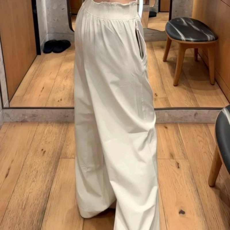 الخصر الدانتيل مطوي واقية من الشمس سراويل تقليدية المرأة عادية بنطال ذو قصة أرجل واسعة الخصر Gored اللولو حماية الشمس فضفاضة تناسب سراويل طويلة #2